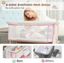 Baby Bassinet Bedside Sleeper for Baby,Bedside Bassinet with Wheels and Storage Basket, 6 Height Adjustable Bedside Crib(Upgrade Pink) by CozyNest Decor
