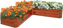 Sunnydaze 11.75" H Raised Metal Garden Bed - Galvanized Raised Garden Bed Outdoor for Vegetables and Flowers - Woodgrain - L-Shaped by GreenHaven Gardens