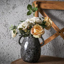 Ceramic Modern Farmhouse Vase with 2 Handles, Black Ceramic Vases for Home Decor, Rustic Pottery Vase, Decorative Terracotta Flower Vase, Boho Clay Vase for Table Living Room Shelf Mantel Decor by GreenHaven Gardens