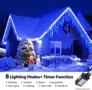 Led Christmas Lights Outdoor Christmas Decorations Hanging Lights 400LED 8 Modes 75 Drops, Waterproof Outdoor Indoor Fairy Christmas Lights for Party, Holiday, Wedding Decorations (Blue) by GreenHaven Gardens