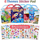 6 Set (260pcs) Puffy Sticker Books Activity for Kids, Animal, Farm, Dinosaurs, Space, Vehicle, Ocean, 3D Reusable Stickers for Boys and Girls, Travel Sticker Books for Kids Ages 3+ by TinyTreasures Baby Boutique