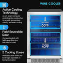 Zephyr BWN24C02AG Brisas 24 Inch Wide 46 Bottle Capacity Built-In or Freestanding Wine Cooler with Dual-Pane Door - Stainless Steel by CozyNest Decor