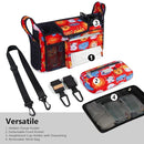TOPDesign Universal Baby Stroller Organizer, Stroller Caddy with Detachable Mesh Bag & Heightened Insulated Cup Holders & Non-Slip Secure Hooks Accessories, Fits Most Strollers (Zoo 3) by TinyTreasures Baby Boutique