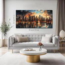 New York Skyline Wall Art for Living Room Modern Canvas Wall Art for Bedroom Above Bed Large Art Work for Office Walls 24 x 48 Inch by CozyNest Decor
