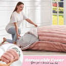 Hobestluk 3 in 1 Bean Bag Chair Giant Bean Bag Chairs for Adults with Ripple Cover Convertible Bean Bag Floor Cushion with Machine Washable Cover for Living Room (Ripple Pink) by CozyNest Decor
