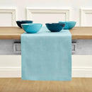 Solino Home Linen Aqua Blue Table Runner 120 Inches Long - 100% Pure Linen 14 x 120 Inch Table Runner for Dining - Fete by CozyNest Decor