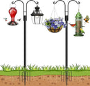 Ottsuls Bird Feeder Pole, 2 Pack 92 INCH Double Shepherds Hooks for Outdoor, Garden Pole with 5 Base Prongs Heavy Duty Planter Hooks for Hanging Plant Baskets, Lantern, Hummingbird Feeder by GreenHaven Gardens