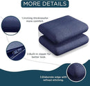 Codi Patio Chair Cushions 19x19 Inch, Waterproof Seat Cushion for Outdoor Furniture with Textured Fabric, Handles & Adjustable Straps, Fade Resistant - Set of 2, Navy Blue by GreenHaven Gardens