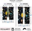 Solar System Curtain Panels - 2Pcs 82" x 63" 95% Blackout Outer Space Curtains for Boys Bedroom Grommet Room Darkening Galaxy Planets Themed Curtains for Living Room by TinyTreasures Baby Boutique