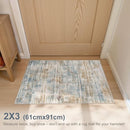 2x3 Entryway Area Rugs: Washable Neutral Abstract Small Rug Door Mat Non-Slip Soft Low Pile Indoor Carpe for Entrance Kitchen Front Door Bathroom Entry Kids Room - Blue Brown by TinyTreasures Baby Boutique