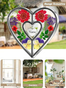 KY&BOSAM Heart Suncatcher Nana Stained Glass Panles Hangings for Windows Ornament Sun Catchers with Pressed Real Flower Heart Embedded in Glass Birthday Gifts for Nana Mother`s Day Home Garden Decor by GreenHaven Gardens