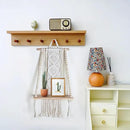Wooden Macrame Wall Hanging w/Shelf & Sturdy Beaded Rope - Handmade Modern Living Room Decor - Macrame Wall Decor to Securely Hold Plants & More - Beautiful Boho Decorations for Interior Design by CozyNest Decor