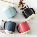 Hasense 15 Ounce Porcelain Coffee Mugs Set of 4 with Large Handle Perfect for Coffee, Tea, Milk, Chocolate and Latte, Unqiue Glaze Ceramic Coffee Cups Set for Man and Woman, Sky Blue by CozyNest Decor