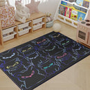 Black Play Cat Rug for Playroom for Boys Girls 2x3 Funny Cute Cat Cartoon Decor for Bedroom Living Room Non-Slip Comfy Floor Casual Mat Carpet Washable by TinyTreasures Baby Boutique