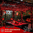 JMEXSUSS 66ft 200 LED Red Solar Halloween Lights, 2 Pack Solar Fairy Lights Outdoor Waterproof, 8 Modes Solar String Lights for Outside Garden Christmas Tree Party Halloween Decorations by GreenHaven Gardens