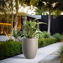 Kante 21.7" H Buff Concrete Tall Planter, Large Outdoor Indoor Decorative Pot with Drainage Hole and Rubber Plug, Modern Round Style for Home and Garden by GreenHaven Gardens