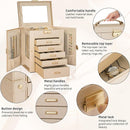AKOZLIN 6-Tier Jewelry Box Lockable Leather Jewelry Storage Case with 5 Drawers for Women Girls Ring Necklace Earring Bracelet Holder Organizer with Mirror by TinyTreasures Baby Boutique