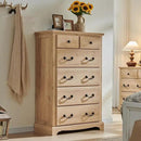 T4TREAM 6 Drawers Dresser Chests for Bedroom, 48" Tall Rustic Chset of Drawers, Wood Dressers Organizer for Bedroom, Living Room,Hallway, Natural Oak by CozyNest Decor