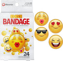 BioSwiss Bandages, Emoji Shaped Self Adhesive Bandage, Latex Free Sterile Wound Care, Fun First Aid Kit Supplies for Kids, 24 Count by TinyTreasures Baby Boutique