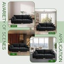 Convertible Sofa Bed, 90" Full Size Sleeper Sofa with Storage, Tufted Chenille 3 Seat Sofa Couches for Living Room, Small Spaces, Guest Room, Apartment, Black by CozyNest Decor