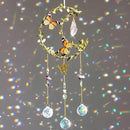 Crystal Suncatcher for Windows - Moon Shaped with Enchanting Butterfly Design - Sun Catchers Indoor Window - Hanging Crystal Wind Chimes, Rainbow Maker Gifts, Prism Suncatcher, Window Decor by GreenHaven Gardens