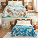 Summer Throw Blanket, 50"x60" Reversible Bohemian Flower Blanket, 100% Cotton Muslin Breathable Woven, Farmhouse Decorative Throw Blanket by CozyNest Decor
