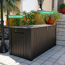 180 Gallon Outdoor Deck Box,Storage Lockable Waterproof Patio Furniture,Garden Tools,Cushions,Pool Accessories Outside Storage Resin Box(Black) by CozyNest Decor