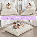 Hobestluk 3 in 1 Bean Bag Chair Giant Bean Bag Chairs for Adults with Bubble Cover Convertible Bean Bag Floor Cushion with Machine Washable Cover for Living Room (Bubble White) by CozyNest Decor