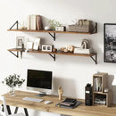 Floating Shelves 55 Inch Long, 10" Deep Floating Shelves, Wall Shelves 55 x 10, Set of 2, Wide Large Display Storage Shelves for Bathroom, Living Room, Rustic Wood Shelves with Brackets, Rustic Brown by CozyNest Decor