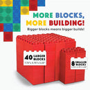 Big Blocks for Kids Ages 4-8 — Indoor & Outdoor Blocks Kids Games — Red Large Building Blocks - 48 pc by TinyTreasures Baby Boutique