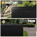 JUMMICO 250 Gallon Outdoor Resin Deck Box with Divider, Waterproof Storage Box with Lockable Lid&Side Handles for Garden Tools, Pools Supplies (Black) by CozyNest Decor