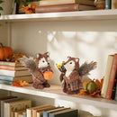 winemana 2 Pack Fall Decor Fox, Thanksgiving Decorations Indoor Sisal Foxes for Home Table Centerpiece Handmade Autumn Woodland Animal Friend Figurines with Pumpkin for Shelf Office Décor by CozyNest Decor