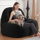 Homguava Bean Bag Chairs for Adults,Giant Beanbag Couch Adult Bean Bag Chair with Filler Included,Modern Lazy Sofa Comfy Chair for Living Room(Black) by CozyNest Decor
