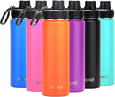 DRINCO Stainless Steel Water Bottle Spout Lid Vacuum Insulated Double Wall Water Bottle Wide Mouth (40oz 32oz 22oz 18oz 14oz) Leak Proof Keep Cold Sport Camping Hiking (22 oz, 22oz Orange) by CozyNest Decor