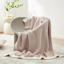 Snuggle Sac Heather Taupe Throw Blanket for Couch, Reversible Super Soft Knitted Blankets Warm Cozy Knit Fuzzy Plush Lightweight Throws for Sofa, Bed, Camping, Picnic, Taupe, 50x60 inches by TinyTreasures Baby Boutique