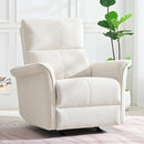 Manual Rocker Recliner Chair with Glider Motion for Nursery, 160° Recline & Wide Armrests - Overstuffed Snowflake Fleece Nursery Chair for Small Spaces, Living Room, Bedroom by TinyTreasures Baby Boutique
