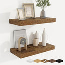 fuqing Floating Shelves for Wall, Bathroom Shelf Wall Mounted for Storage, Shelves with Invisible Bracket for Bedroom, Kitchen, Living Room, Farmhouse Small Book Shelf, 16 Inch Set of 2, Rustic Brown by CozyNest Decor