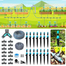 Automatic Drip Irrigation Kits with Y-Type Distribution Tubing, 14 Drip and Spray Integrated Nozzles, 33ft PE Main Tube, and 33ft PVC Branch Tubing for Garden, Patio, and Greenhouse by GreenHaven Gardens