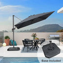 PURPLE LEAF 9 Feet Patio Umbrella with Base Outdoor Cantilever Square Umbrella Aluminum Offset Umbrella with 360-degree Rotation for Garden Deck Pool Patio, Grey by GreenHaven Gardens