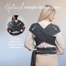 Boba Baby Wrap Carrier – Original Baby Sling Carrier for Newborns (7–35 lbs), Soft, Secure, Hands-Free & Ergonomic, Ideal for Comfortable Bonding, New Parents (Serenity Charcoal) by TinyTreasures Baby Boutique