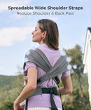 Momcozy Portable Baby Carrier – Compact & Lightweight, Adjustable for Travel, Fold & Go Convenient Storage Hip Pouch, Wide Shoulder Straps, Soft Skin-Friendly Fabric, for Babies 12–35 lbs (Grey) by TinyTreasures Baby Boutique
