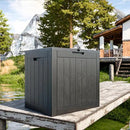 31 Gallon Waterproof Outdoor Storage Box,Resin Deck Box,Lockable Outside Storage Box Container for Patio Furniure,Garden (31 Gallon Black) by GreenHaven Gardens