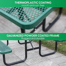 6FT Metal Picnic Tables for Outdoors, Commercial Rectangular Picnic Table and Bench Set for Outside, Patio, Garden, Backyard, Porch, Surface Mount, Green by GreenHaven Gardens