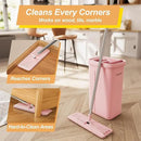JOYMOOP Pink Mop and Bucket with Wringer Set for Home, with 3 Reusable Microfiber Mop Pads, Hands-Free Self-Cleaning System, Suitable for Floor Cleaning and Wall Cleaner by CozyNest Decor