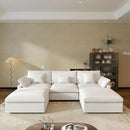 JACH U Shaped Sectional Couches, Cloud Sectional Couch with Deep Seat, 119" Down Filled Modular Sofa with Chaise, Covers Removeable & Washable, Sofas Furniture for Living Room, White by CozyNest Decor
