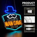 Man Cave Neon Sign, Gentleman Neon Signs for Wall Decor, Dimmable Acrylic Neon Lights for Man Cave Gamer Room Bedroom Bar Pub Party Decorations by CozyNest Decor