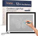 iVyne Rechargeable A4 Light Pad for Tracing & Weeding - LED Light Board for Weeding Vinyl - for Cricut Vinyl Weeding Tools - Ultra-Thin & Portable - Perfect for Artists & Crafters - Black by TinyTreasures Baby Boutique