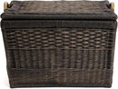 The Basket Lady Lift-Off Lid Wicker Storage Basket, Large, 24.5 in L x 18 in W x 17.5 in H, Antique Walnut Brown by GreenHaven Gardens
