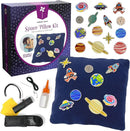 Pinwheel Crafts Beginner Sewing Kit for Kids 8-12 with Telescope - Astronomy Solar System Easy Sew Space Pillow Kit with Planet Patches - Make Your Own Plush Craft by TinyTreasures Baby Boutique