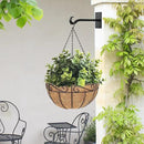 Qiang Ni Bird Feeder Hanger: 8-Inch Wall-Mounted Plant Bracket Outdoor - 2 Pieces Black Plant Hooks for Hanging Flower Baskets by GreenHaven Gardens
